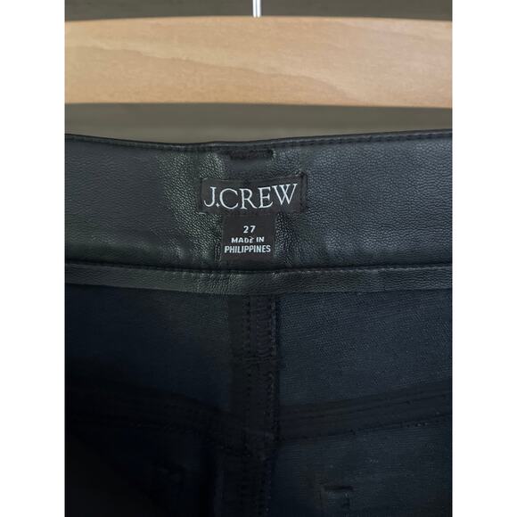 J. Crew Faux Leather Slim Wide Leg Pants Black Size 27 - Picture 3 of 5